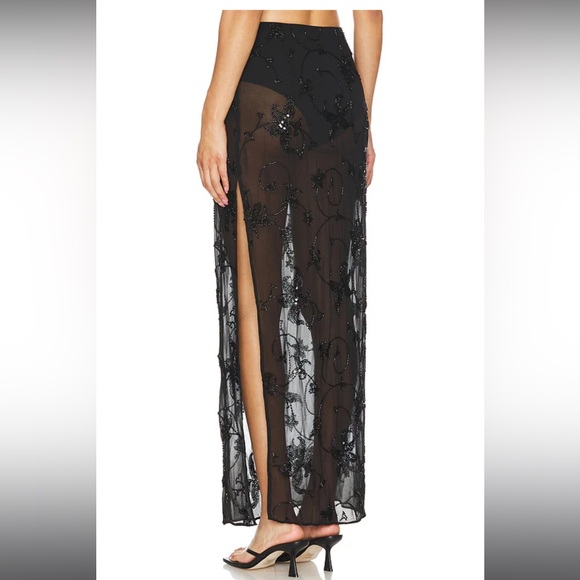 Camila Coelho Black Sheer Maxi Skirt - Picture 3 of 8